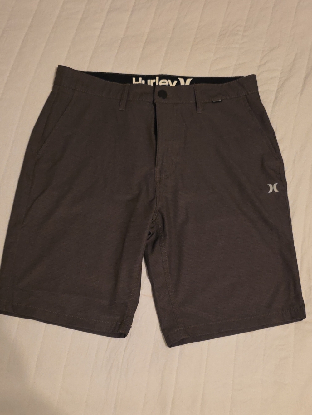 Hurley Men's Charcoal Gray Flat Front Shorts